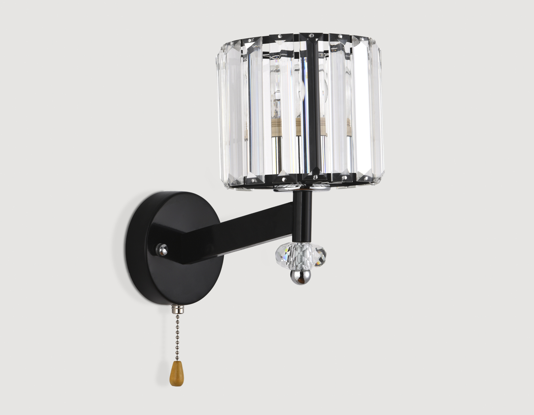 Настенный светильник Ambrella с выключателем TR5897  черный/прозрачный E14 max 40W 240*135*230